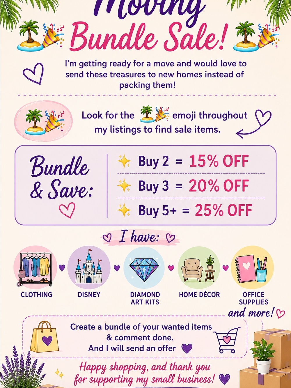 🏝️🎉 Moving Bundle Sale 🏝️🎉